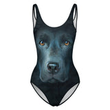 Black Labrador Face One Piece Swimsuit