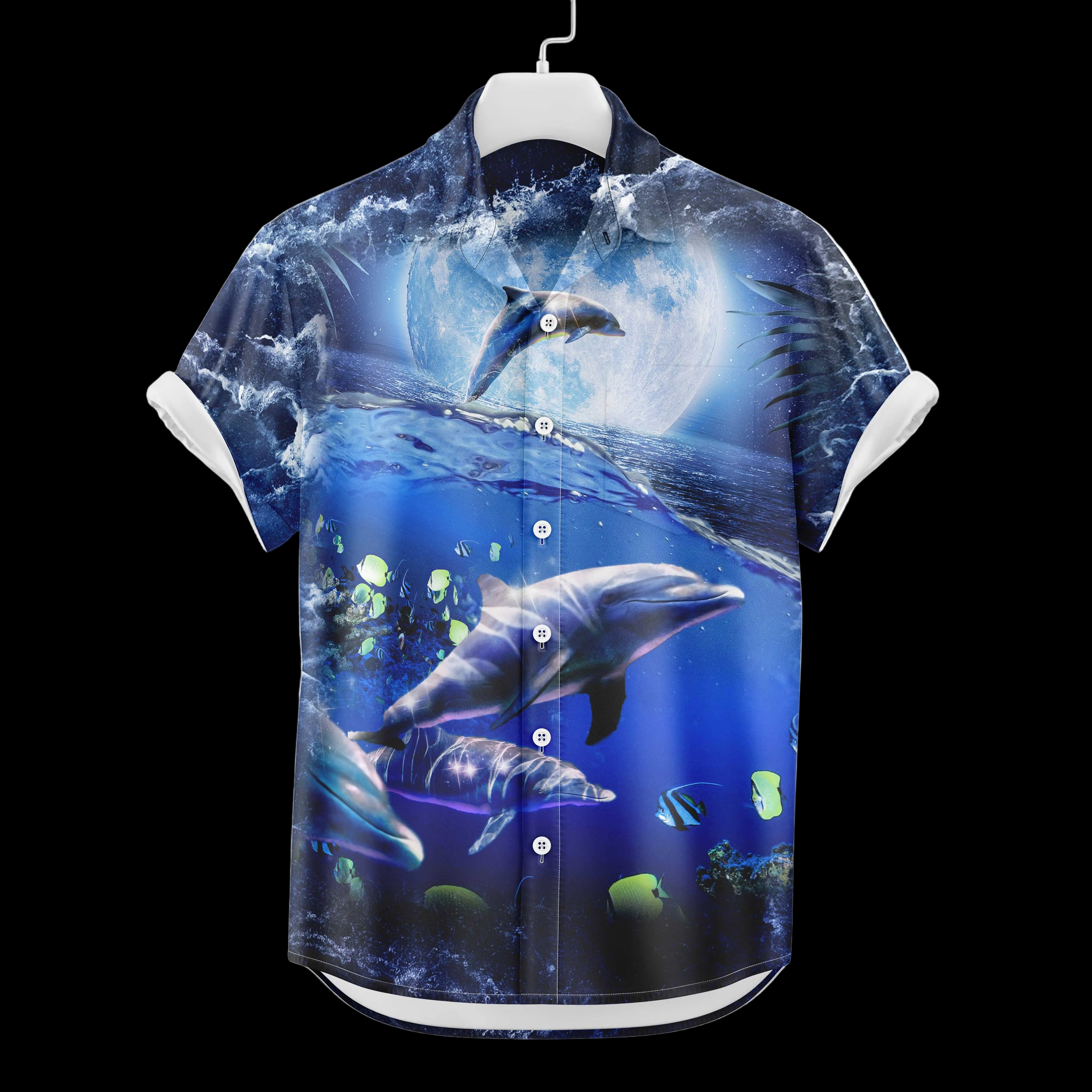 Moon Dolphin Hawaiian Shirt – Random Galaxy