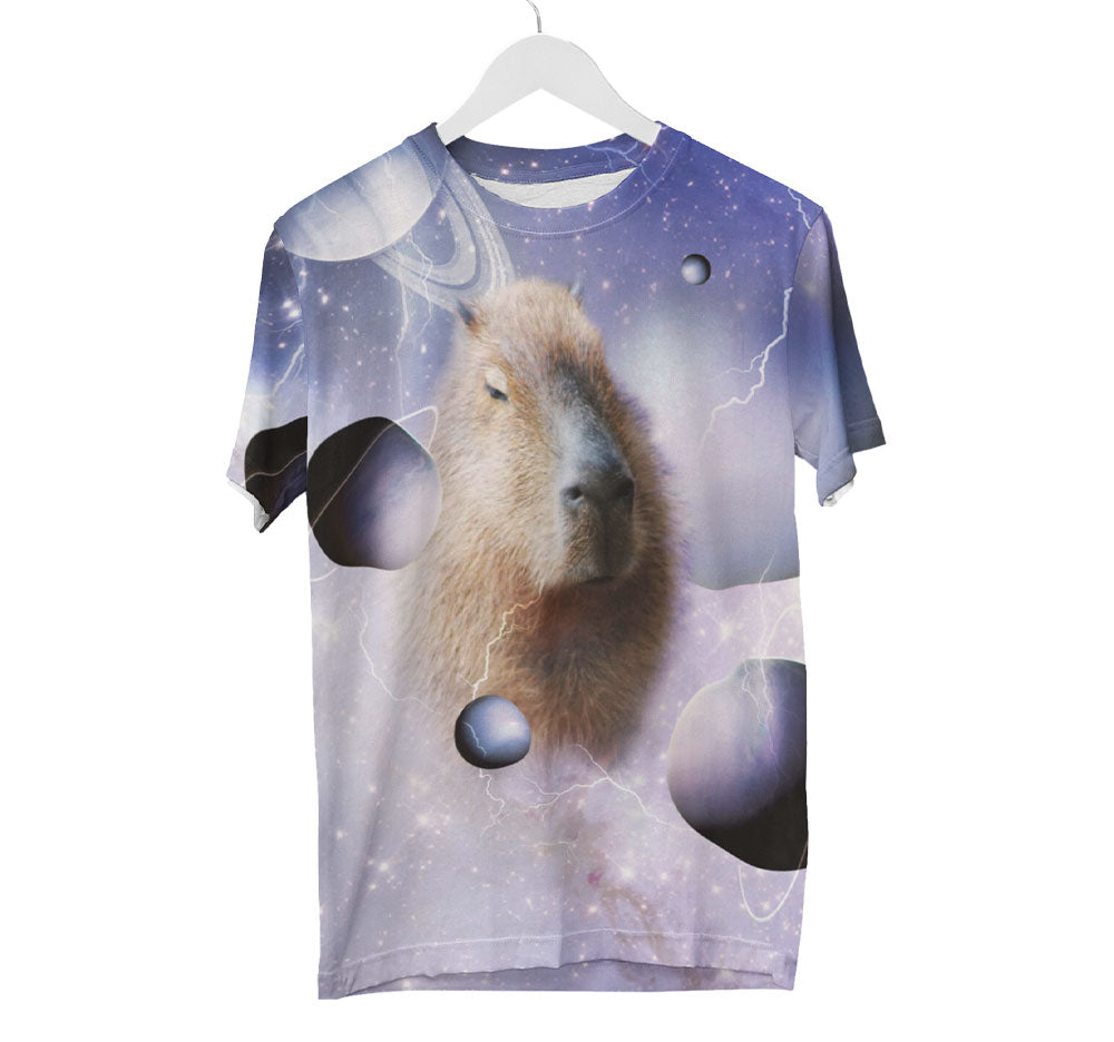 Capybara Gesicht Weltraum Shirt | AOP 3D T-Shirts