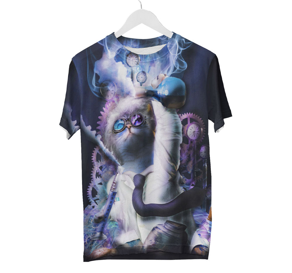 Cat Mad Scientist Shirt | AOP 3D Tee Shirts