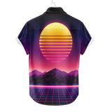 Synthwave Sunset Hawaiian Shirt | Button Up Down Shirt