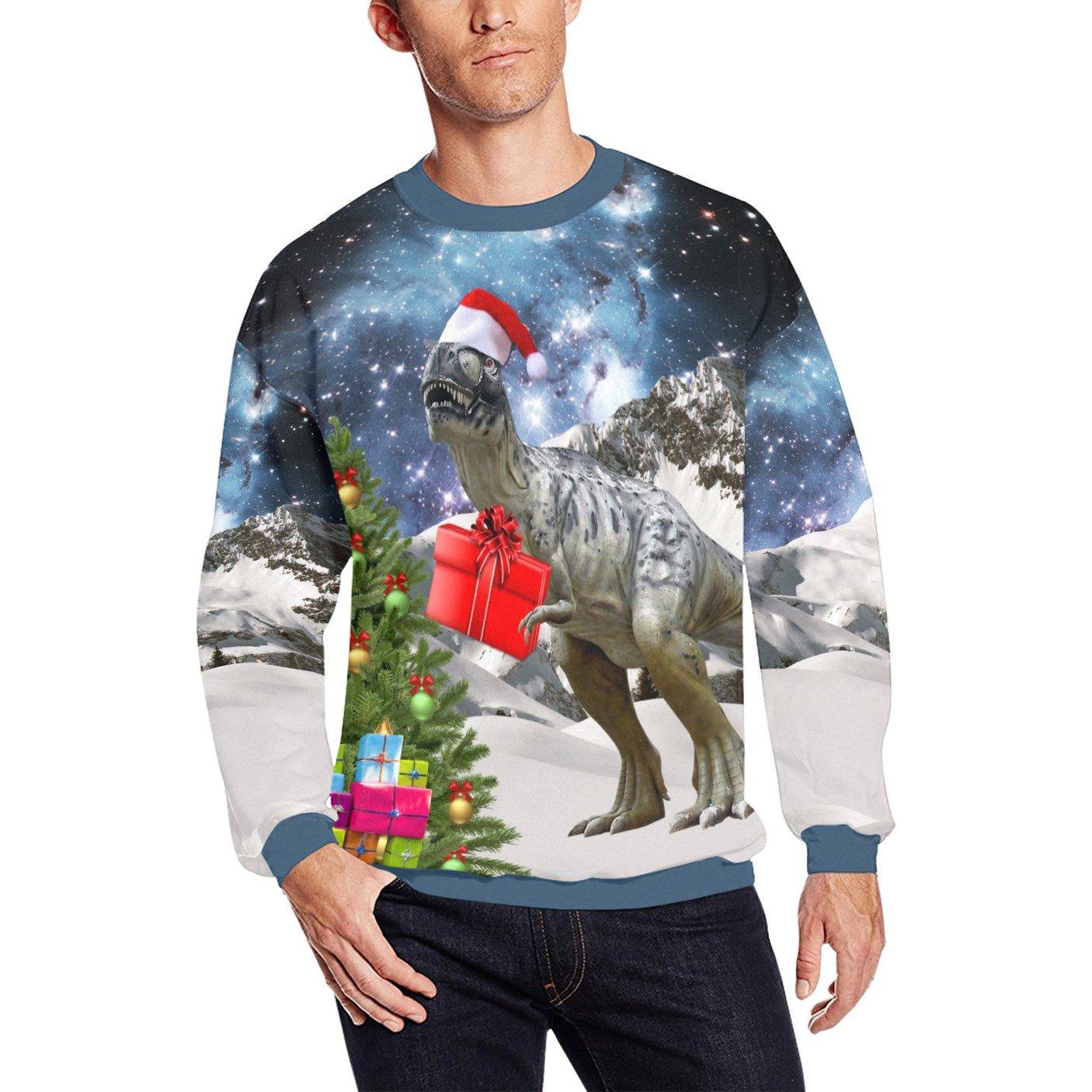 Santa Dinosaur Ugly Christmas Sweater