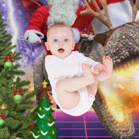 Santa Dinosaur Christmas Throw Blanket – Holiday Gift