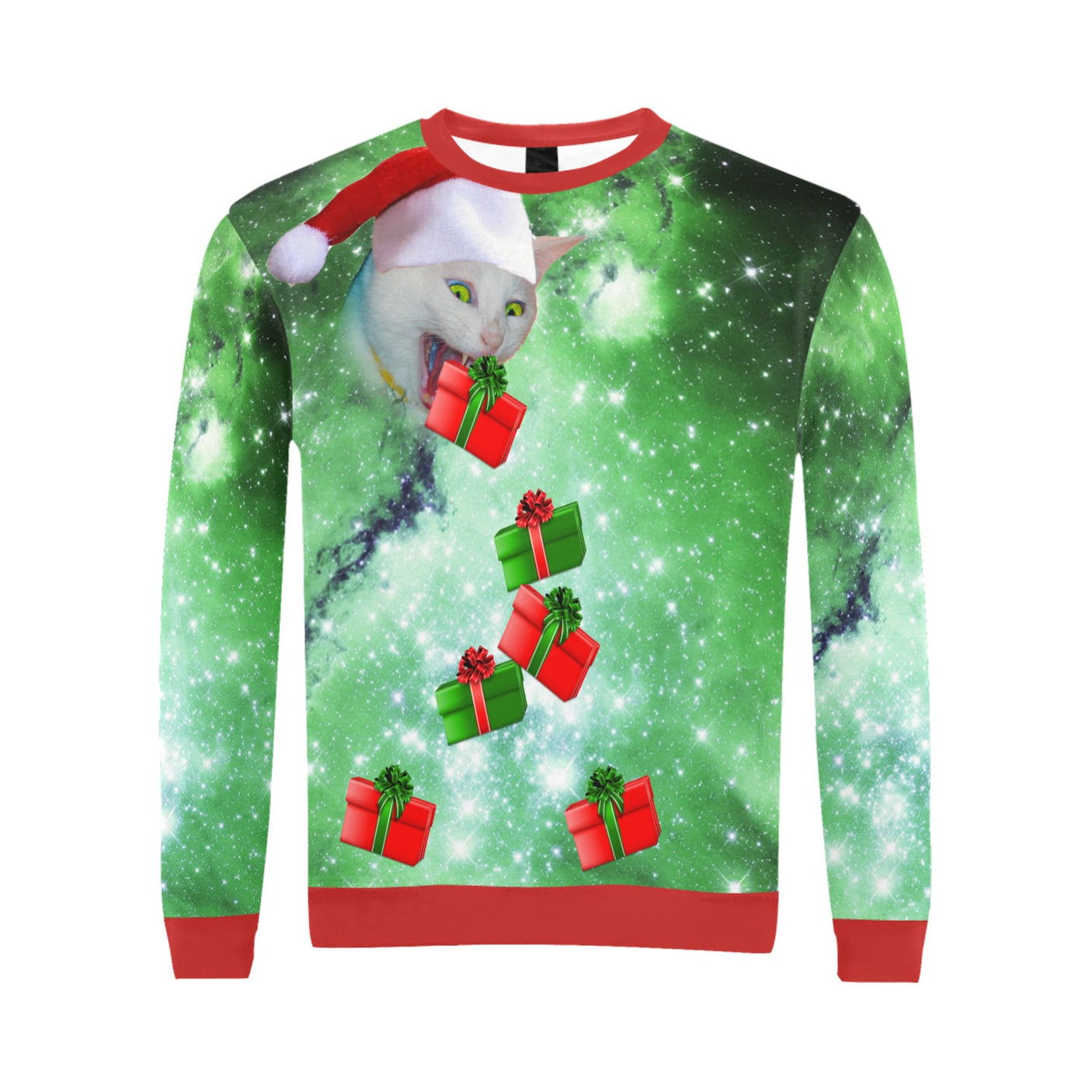 Space Cat Ugly Christmas Sweater