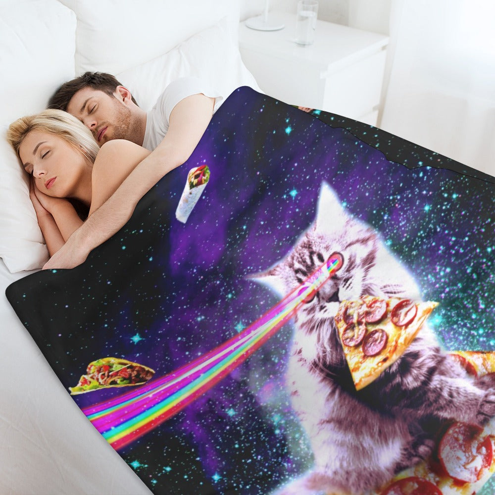 Space Cat Throw Blanket