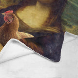 Chicken Mona Lisa Throw Blanket