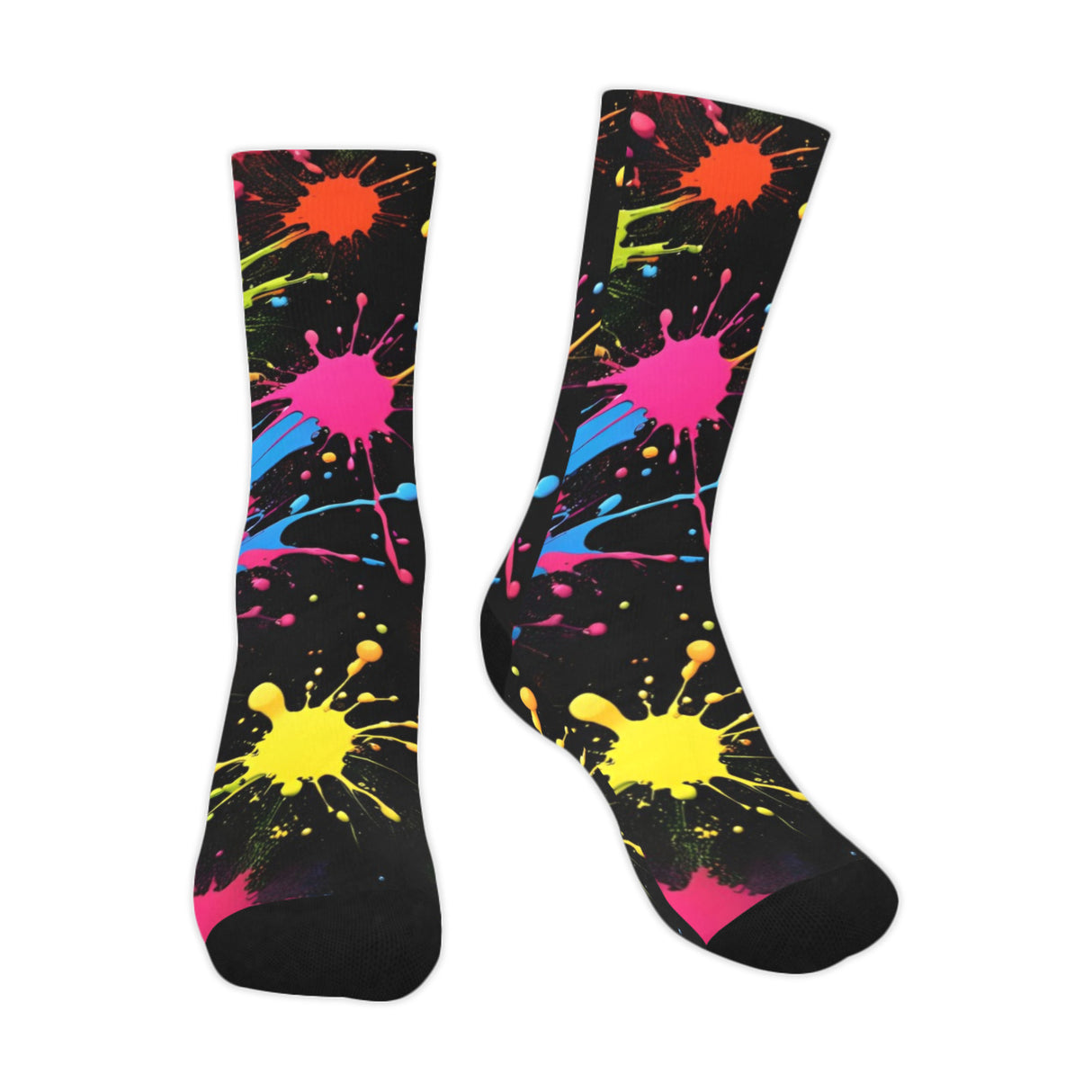 Rainbow Paint Splatter Socks