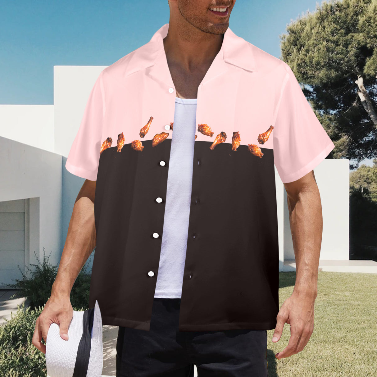 Chicken Wing Hawaiian Shirt - Funny Food Button-Up