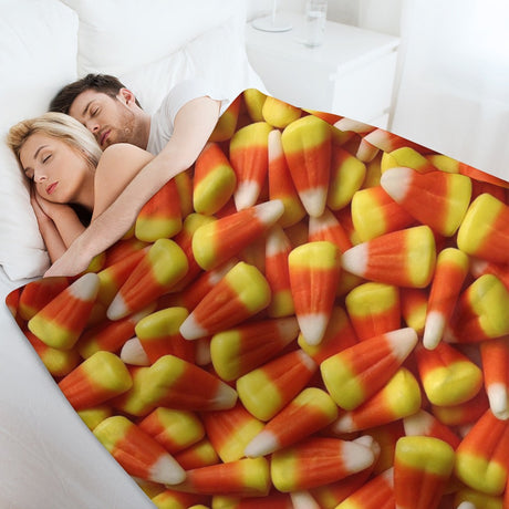 Candy Corn Throw Blanket – Halloween Fall Decor