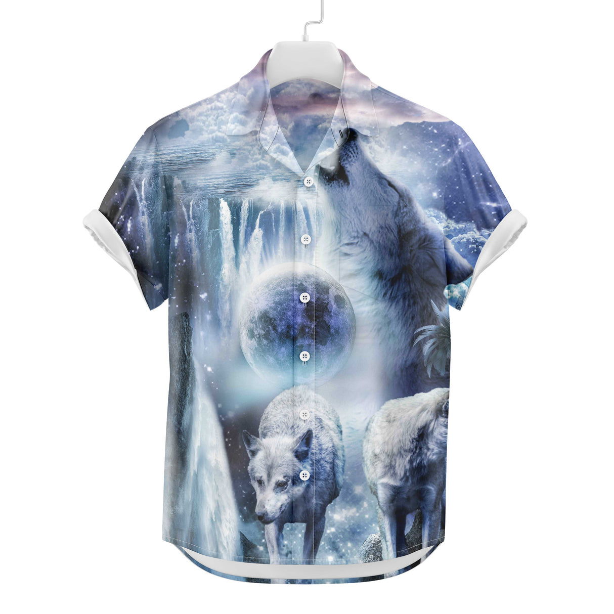 Chemise hawaïenne loup tropical | Chemise boutonnée