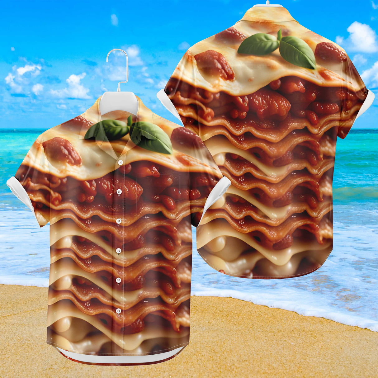 Lasagne Hawaiian Shirt | Button Up Down Shirt