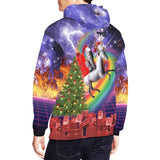 Cat Riding Unicorn Ugly Christmas Sweater Hoodie