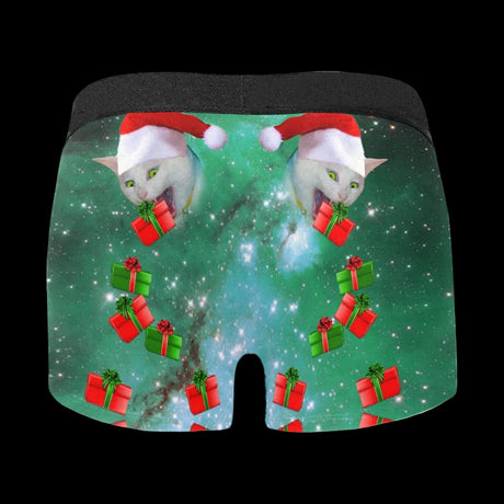 Christmas Space Cat Santa Boxer Brief Boxers