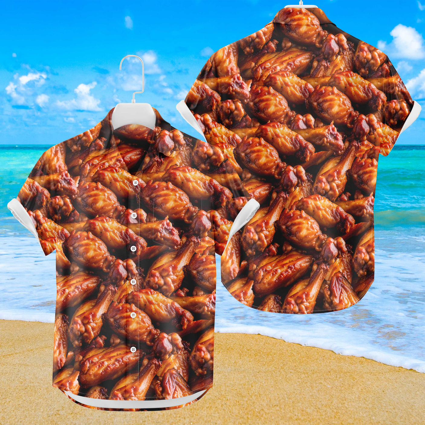 Chicken Wing Hawaiihemd | Button Up Down Hemd