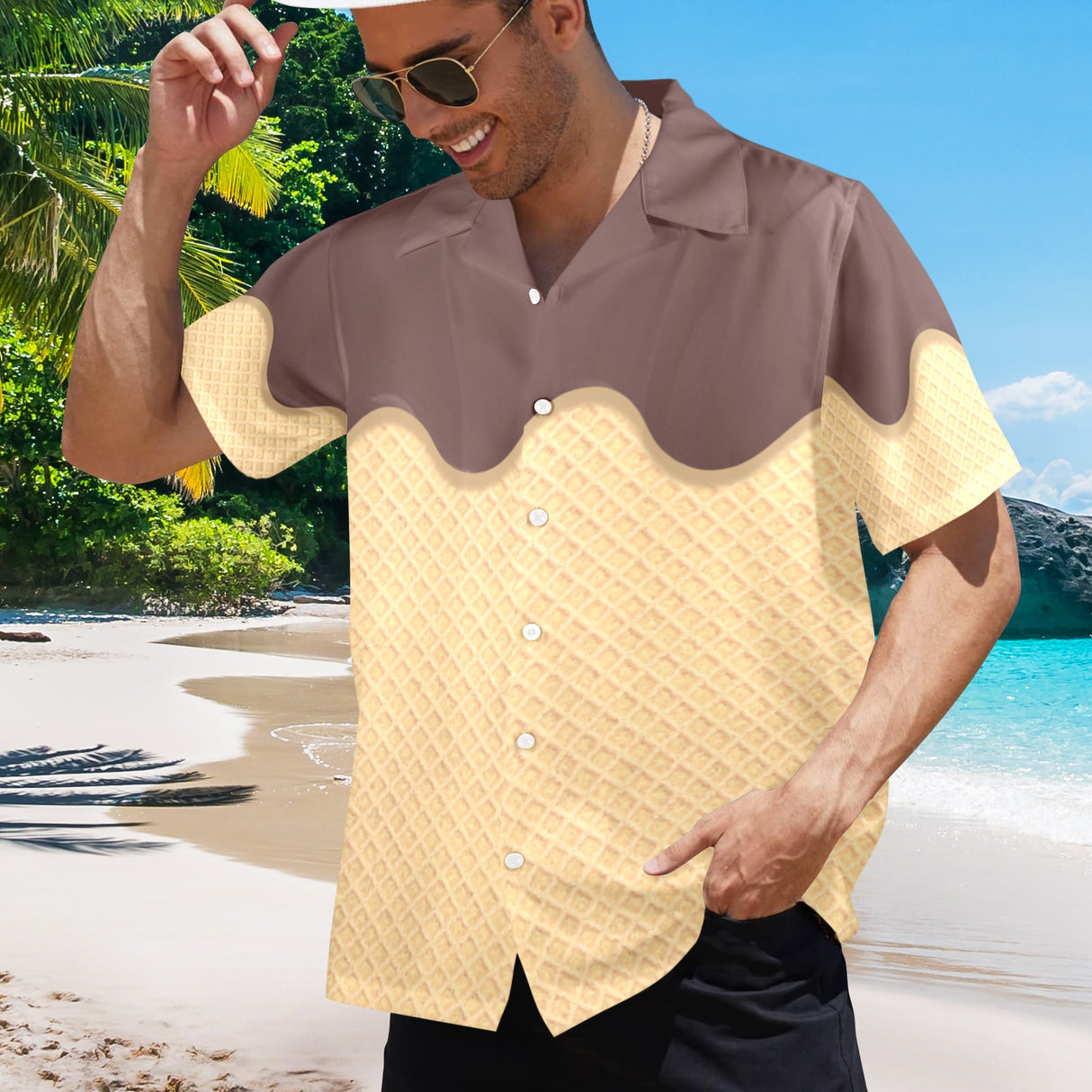 Ice Cream Hawaiian Shirt - Sweet Vacation Food Gift