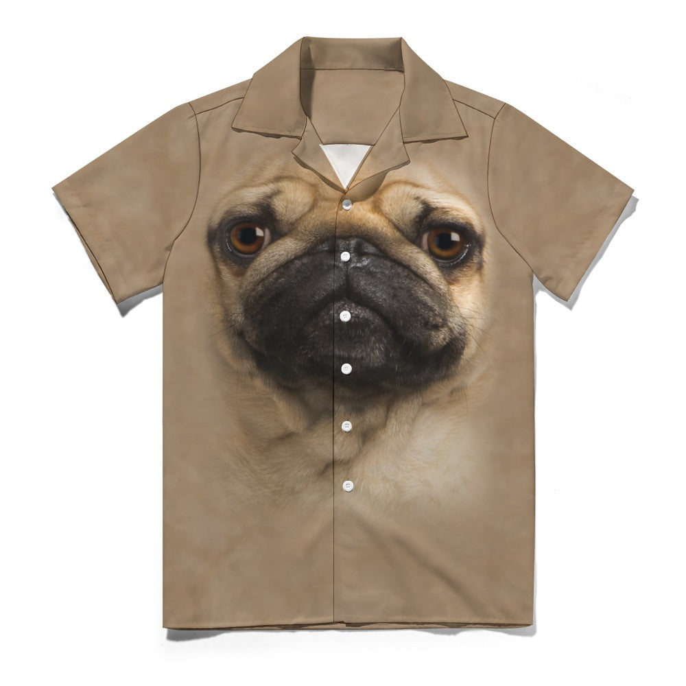 Pug Face Hawaiian Shirt | Button Up Down Shirt