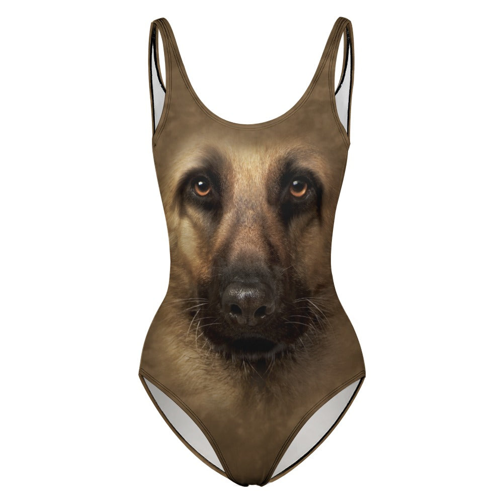 German Shepherd Face One Piece Swimsuit