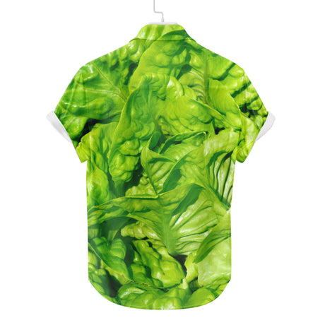 Hawaiihemd mit Salatbesatz | Button-Up-Down-Hemd