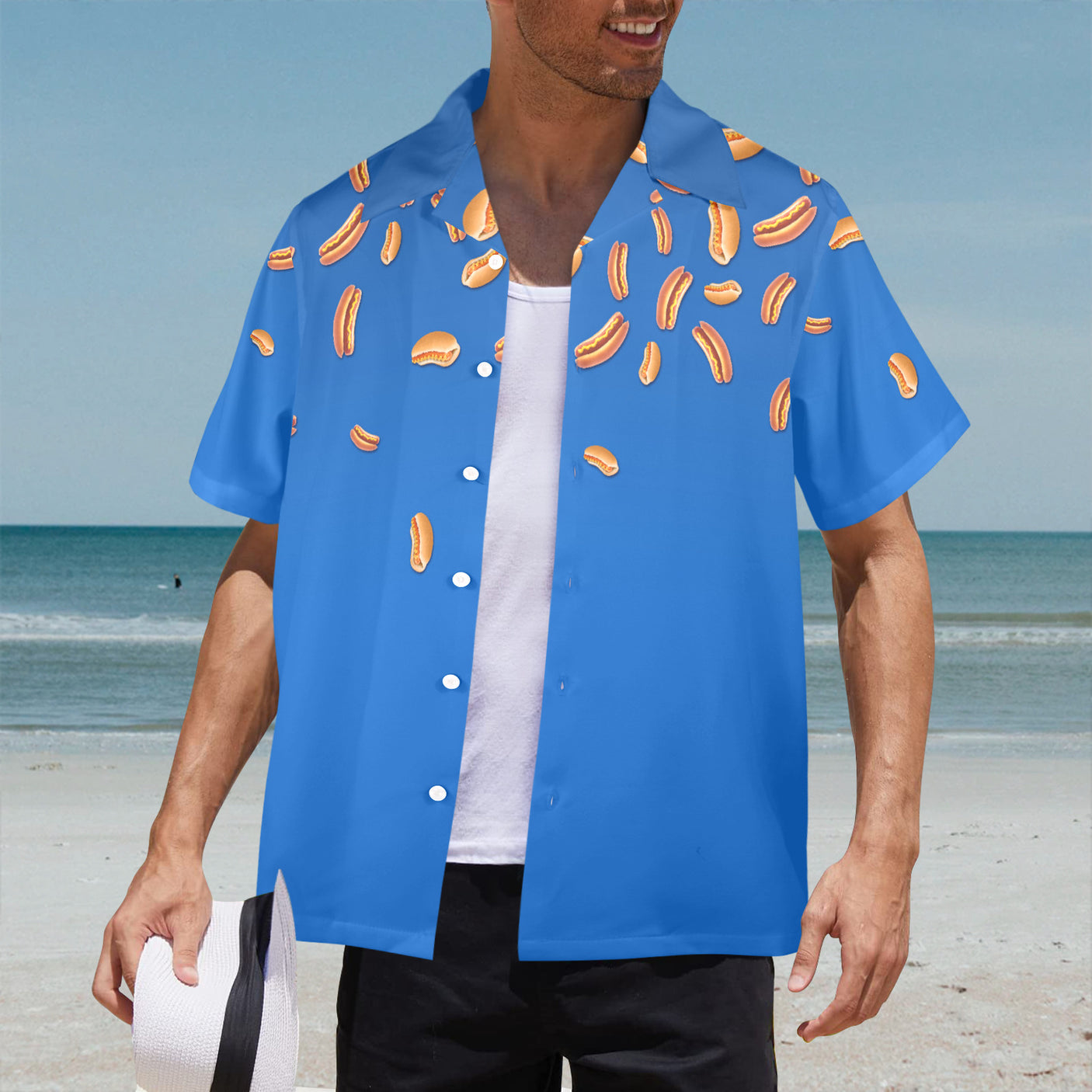 Hot Dog Hawaiian Shirt | Button Up Down Shirt