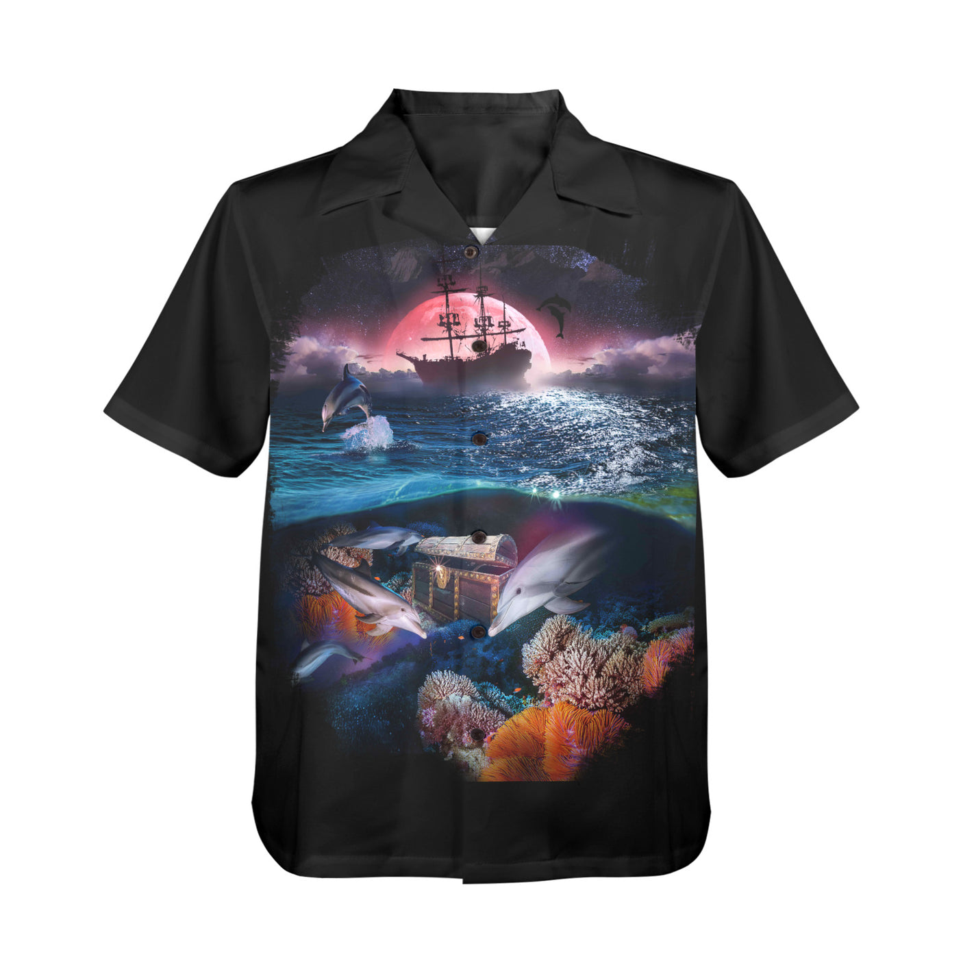 Dolphin Hawaiian Shirt | Button Up Down Shirt