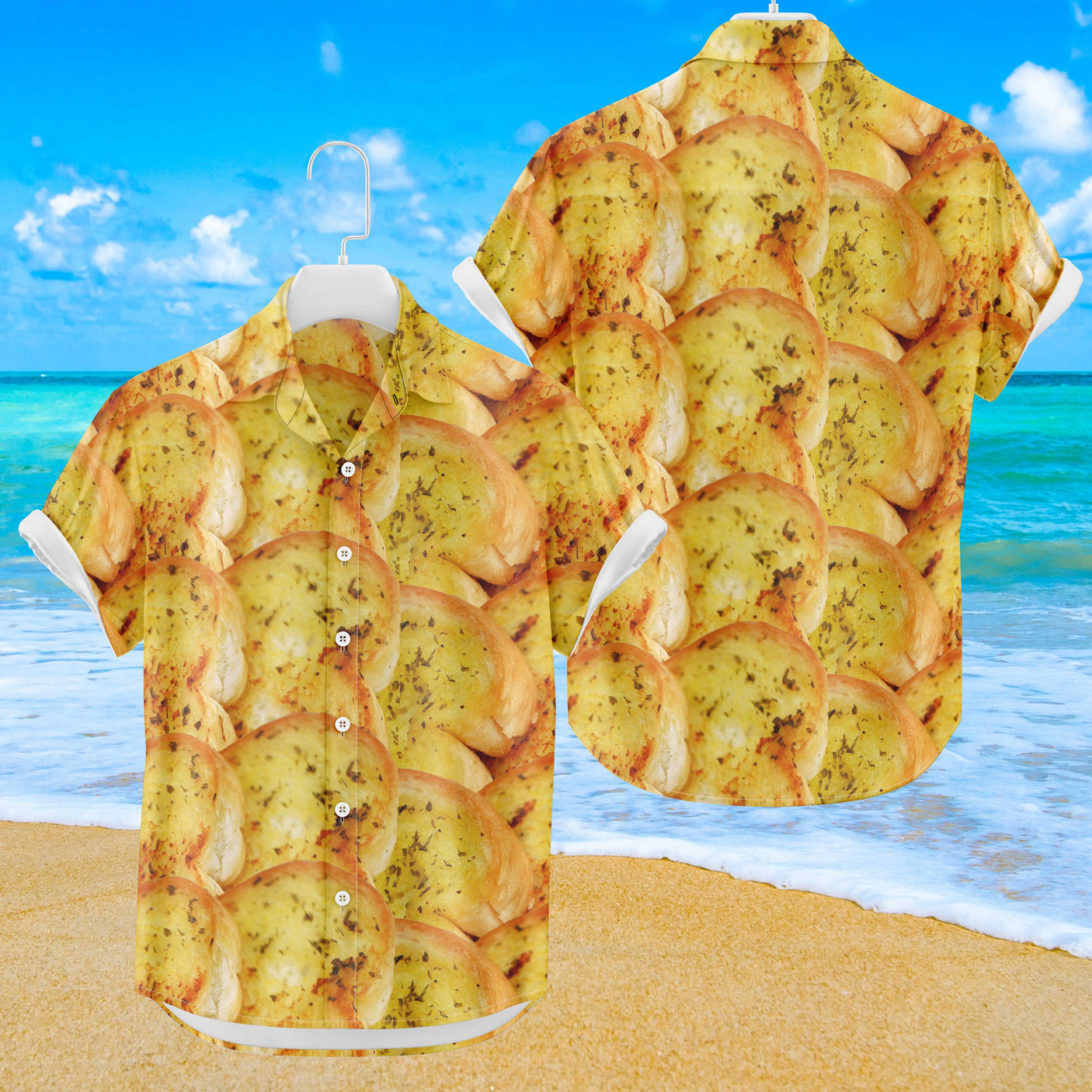 Knoblauchbrot Hawaiihemd | Button Up Down Hemd