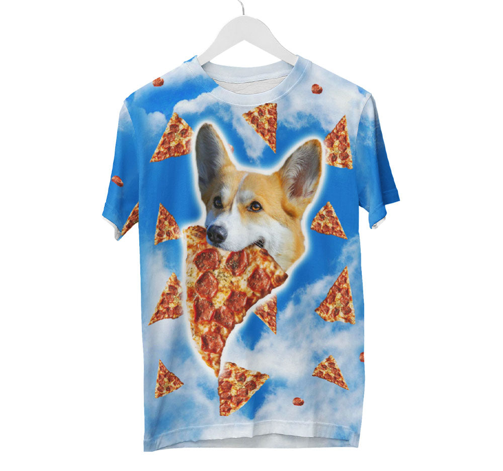 Corgis Pizza Wolken Shirt | AOP 3D T-Shirts