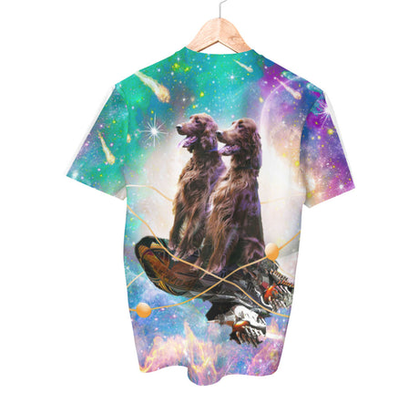 Irish Setter Dog Space Shirt | AOP 3D Tee Shirts