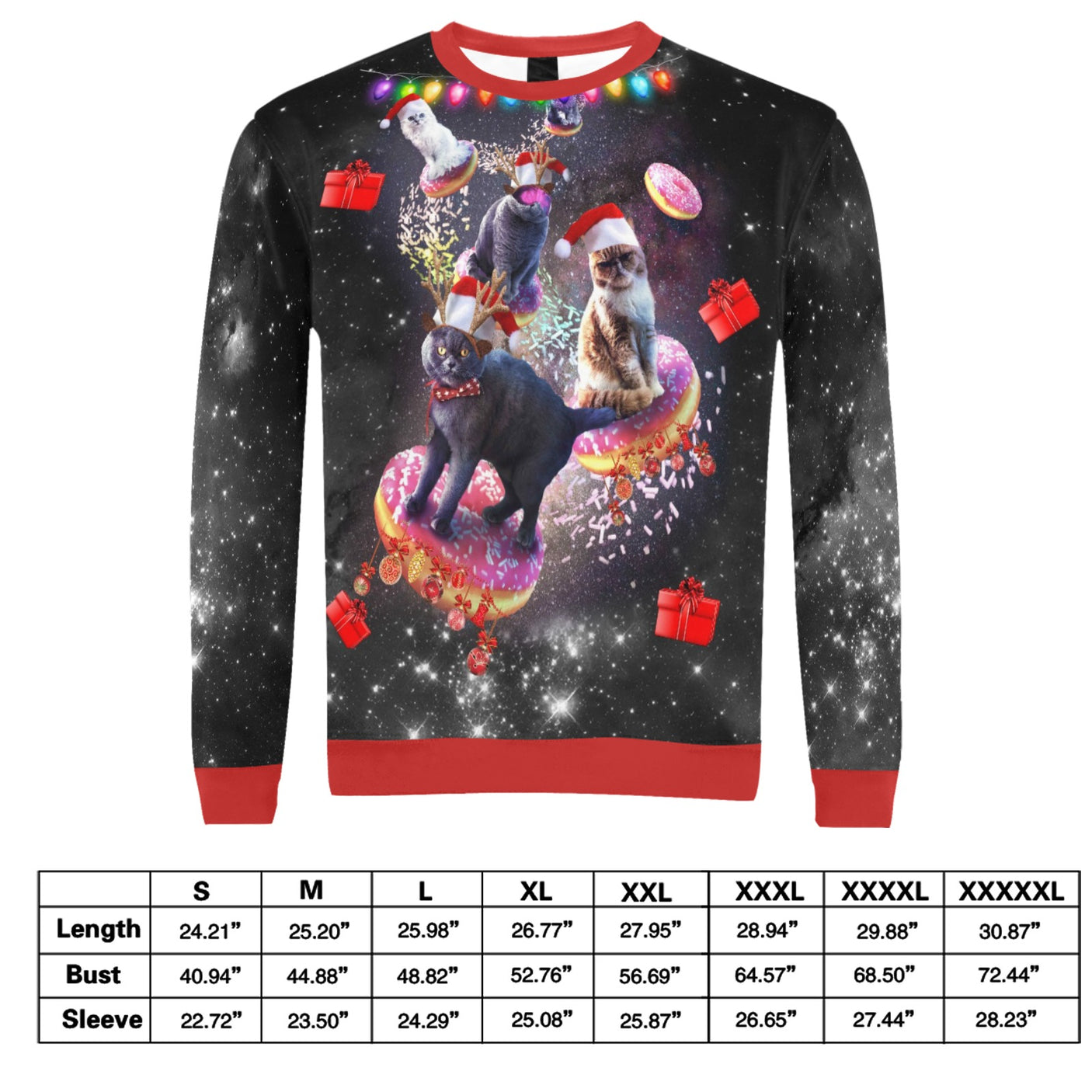 Space Donut Cat Ugly Christmas Sweater