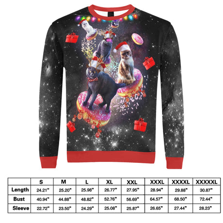 Space Donut Cat Ugly Christmas Sweater