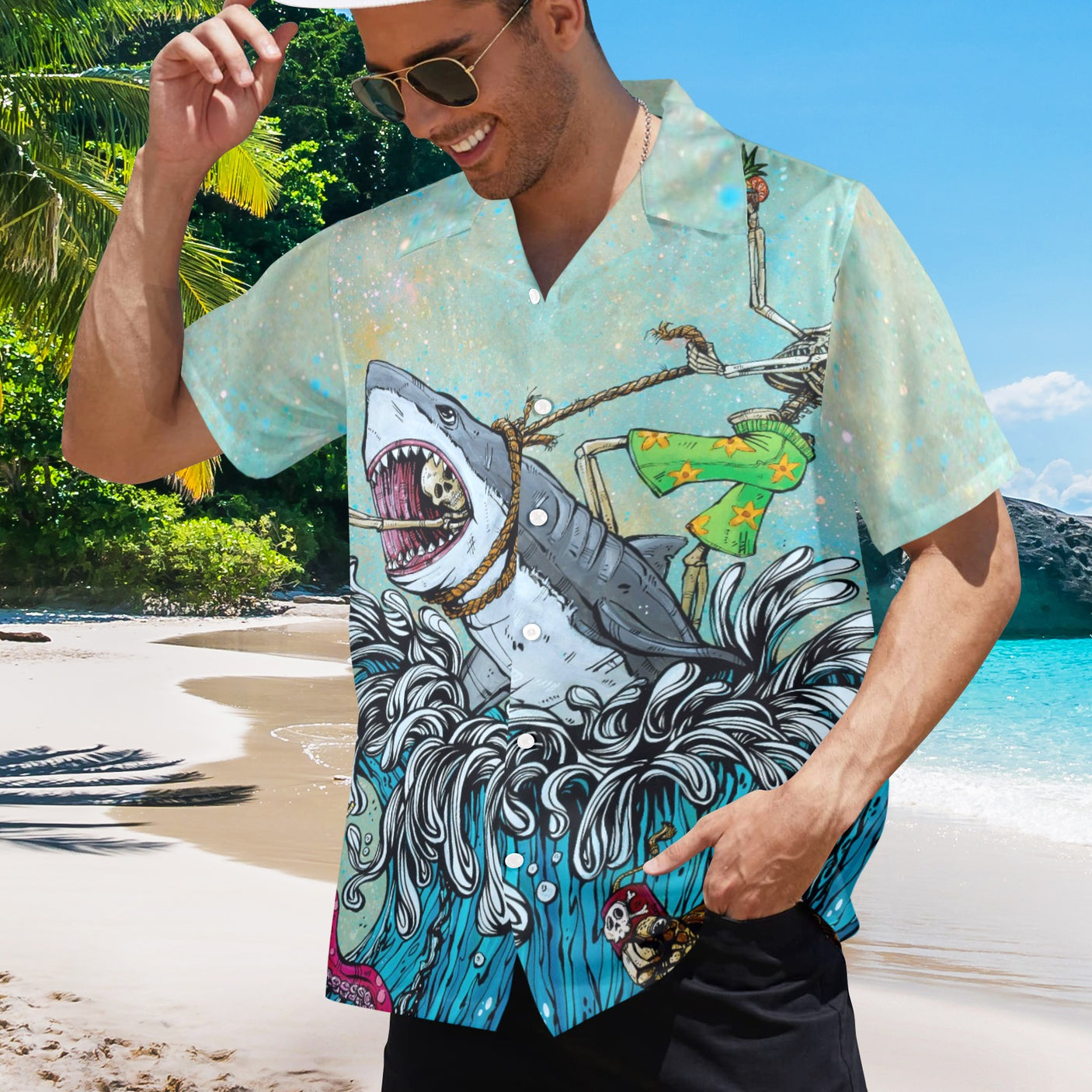 David Lozeau 'Great White Wave' Hawaiian Shirt