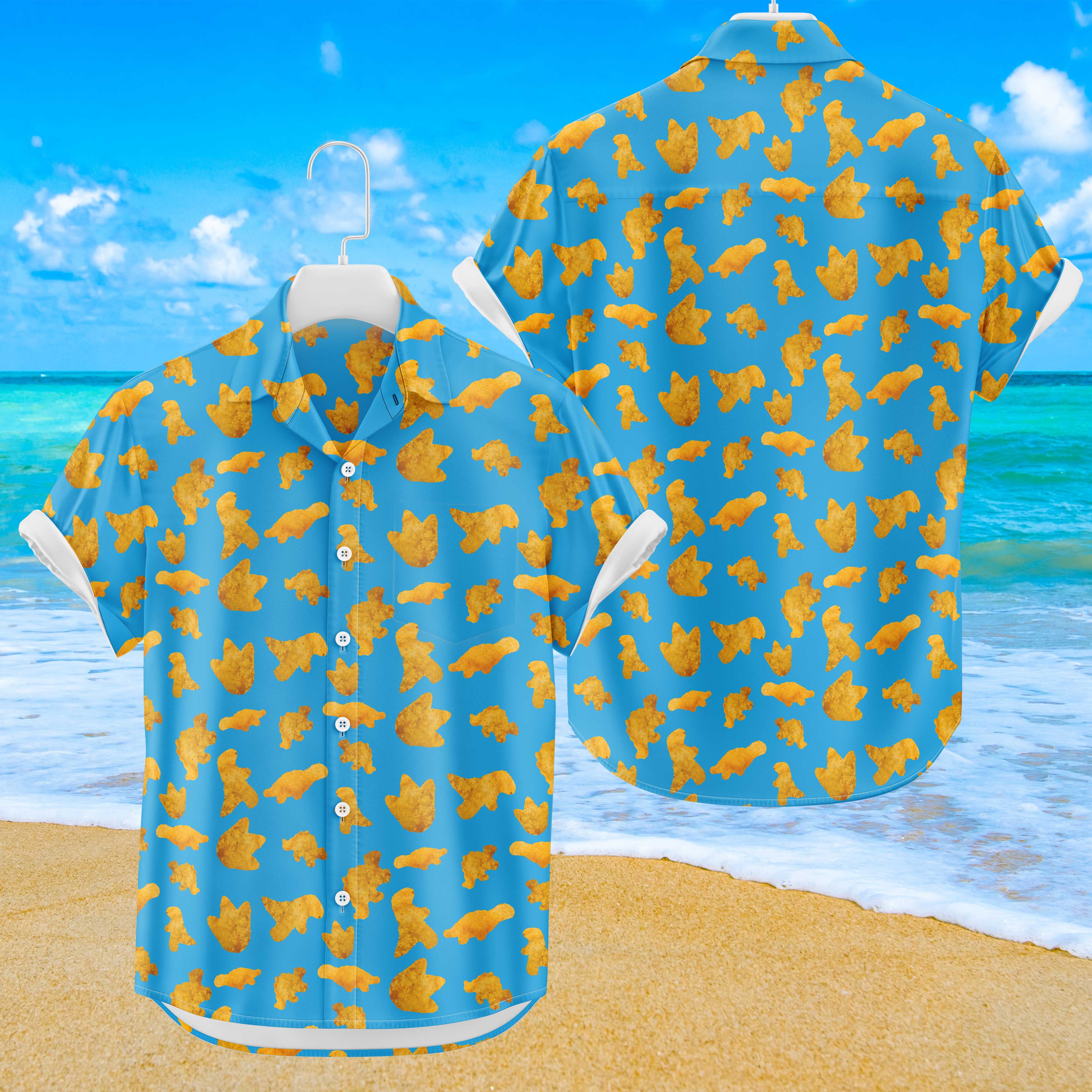 Chemise Hawaïenne Homme Imprimé Dinosaure - Manches Courtes, Boutonnée, Look Décontracté été Plage Vacances