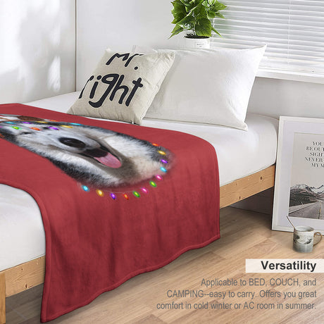 Christmas Husky Throw Blanket
