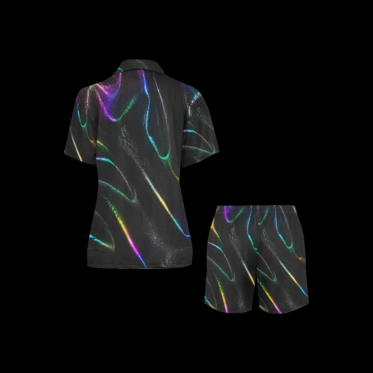 Flurescent Black Rainbow Costume Pajama Set