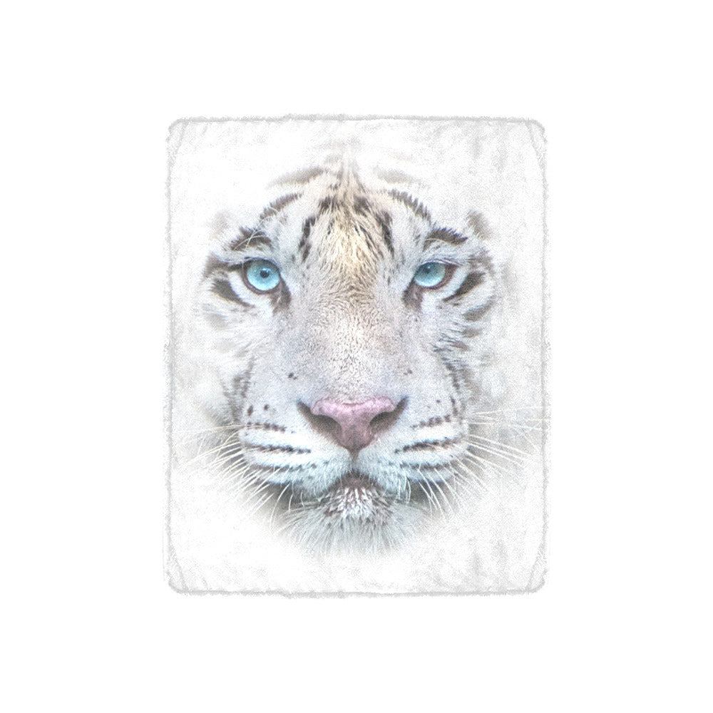 White Lion Face Throw Blanket