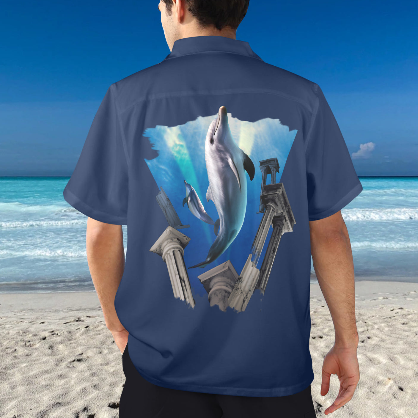 Dolphin Hawaiian Shirt | Button Up Down Shirt
