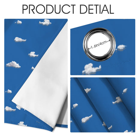 Cloud Window Curtains – Blue Sky Grommet Set, 52 x 84 in