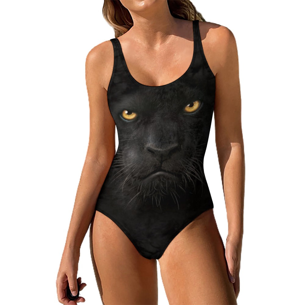 Panther Face One Piece Swimsuit