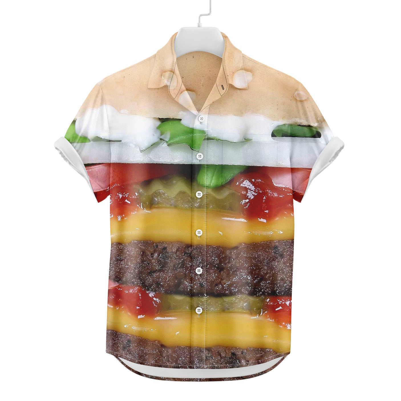 Burger Hawaiian Shirt | Button Up Down Shirt