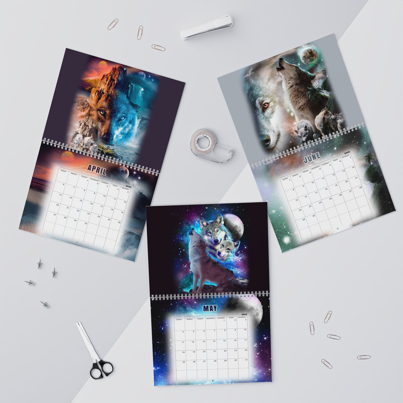 Cosmic Wolf Calendar 2025