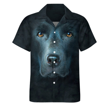 Black Labrador Face Hawaiian Shirt | Button Up Down Shirt