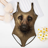 German Shepherd Face One Piece Swimsuit