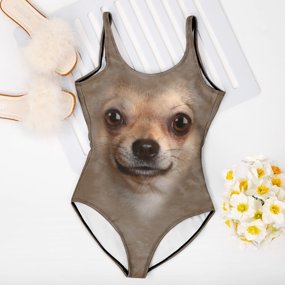 Chihuahua Face One Piece Swimsuit