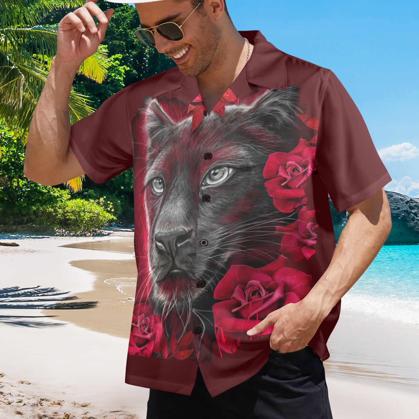 Sheena Pike 'Rose Panther' Hawaiian Shirt