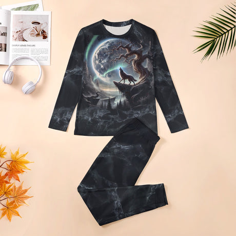 Crescent Moon Wolf Pajamas