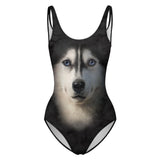 Siberian Husky Face One Piece Swimsuit