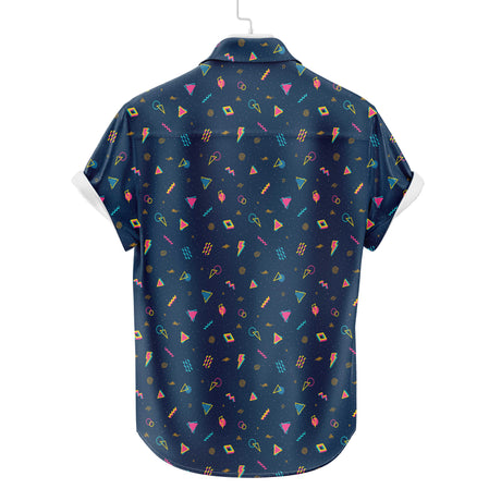 Hawaiihemd mit Arcade-Bodenteppich-Muster | Button-Up-Down-Hemd