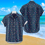 Hawaiihemd mit Arcade-Bodenteppich-Muster | Button-Up-Down-Hemd