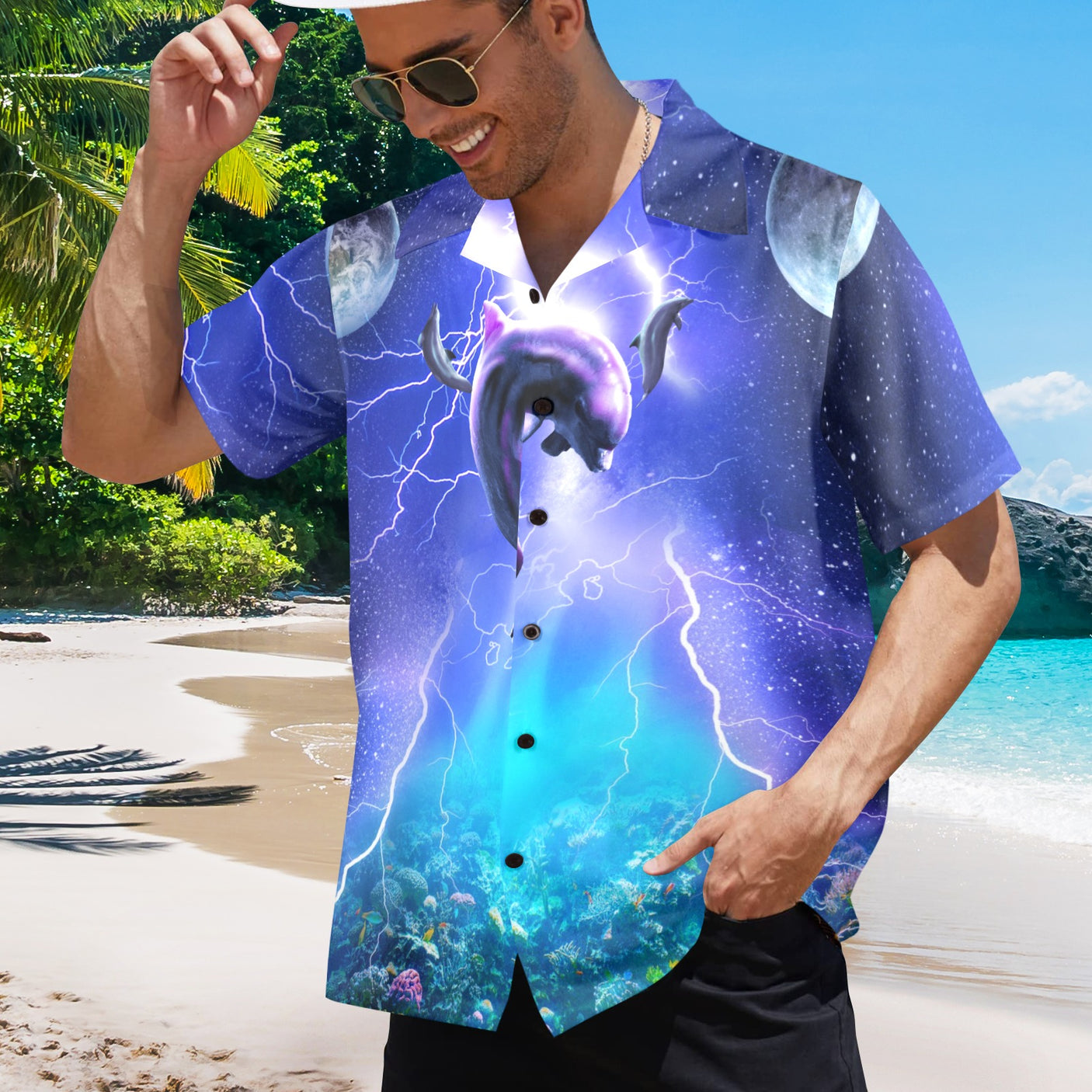 Lightning Dolphin Hawaiian Shirt