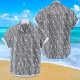 Hawaiihemd mit Luftpolsterfolie | Button-Up-Down-Hemd