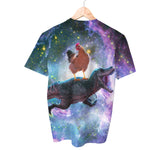 Huhn Reiten Dinosaurier Shirt | AOP 3D T-Shirts